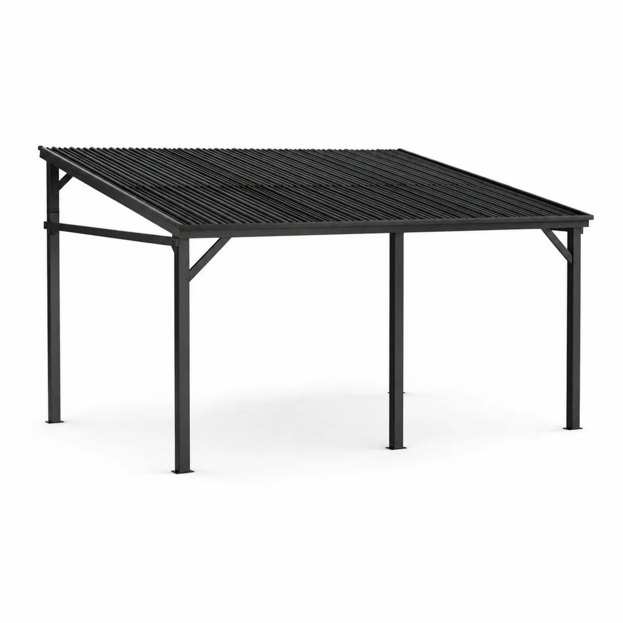 Pavillon en métal noir 300 cm x 400 cm-Solvicar