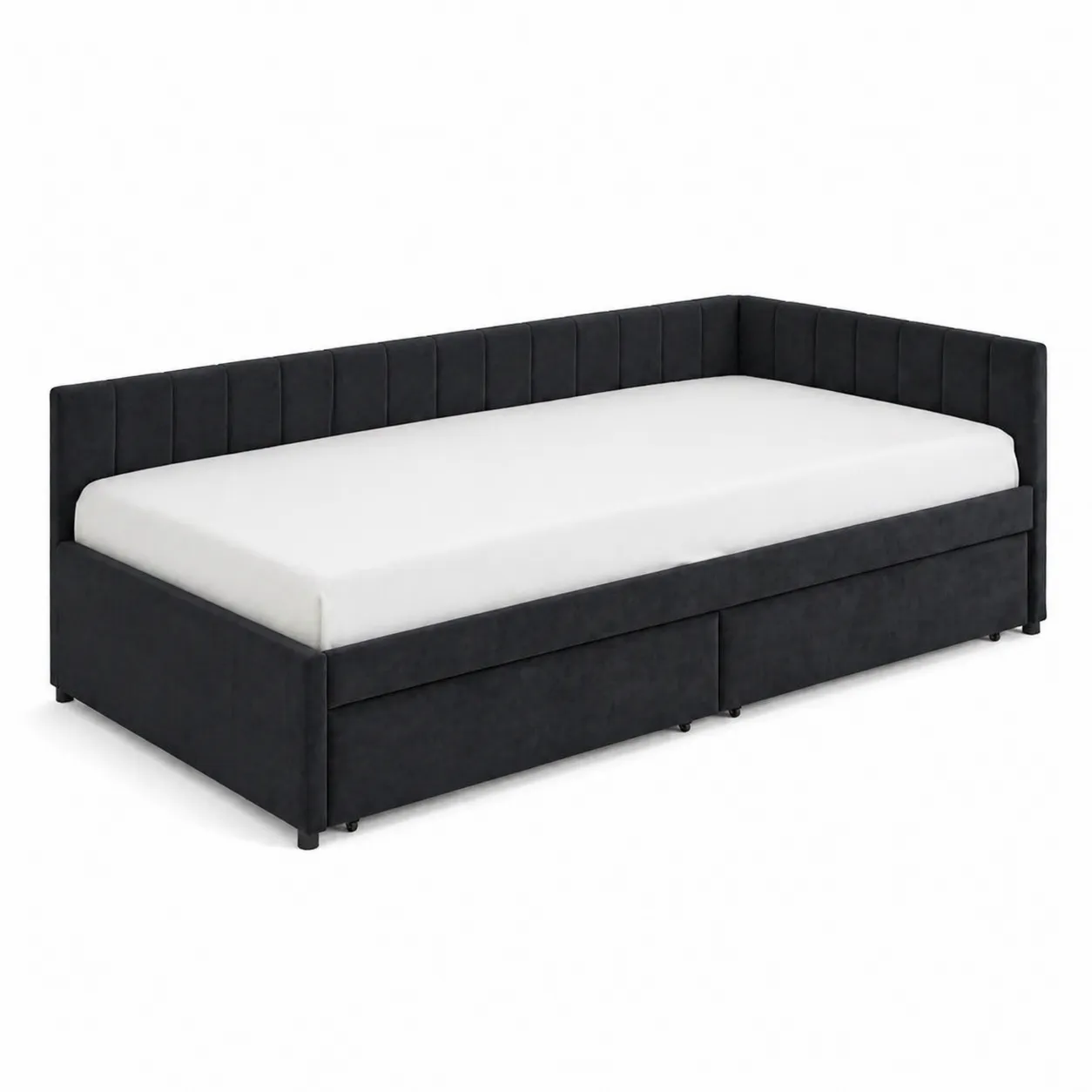 Canapé-lit en tissu avec rangement 200x90cm-Solvicar
