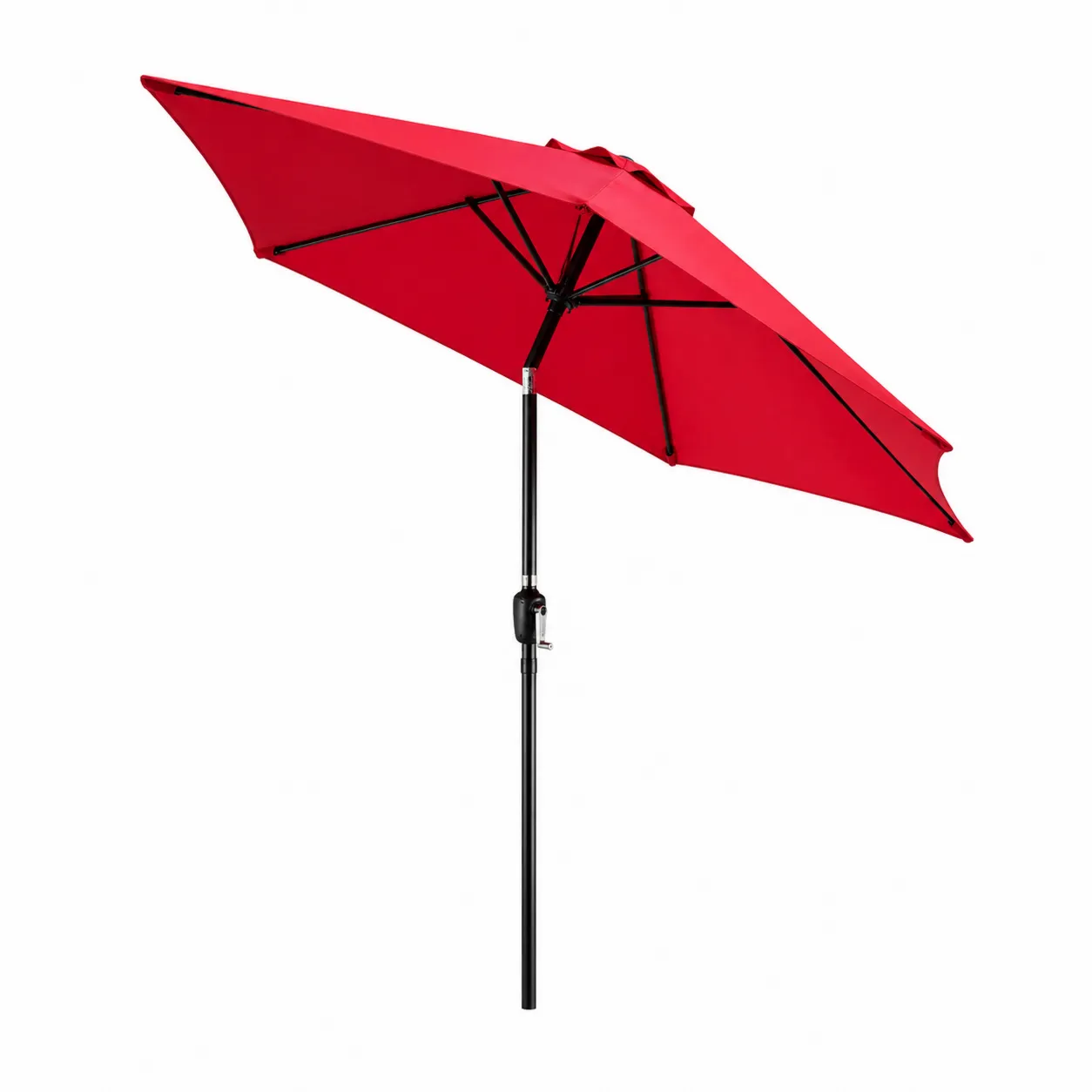 Parasol de jardin en polyester rouge 300 cm aluminium-Solvicar