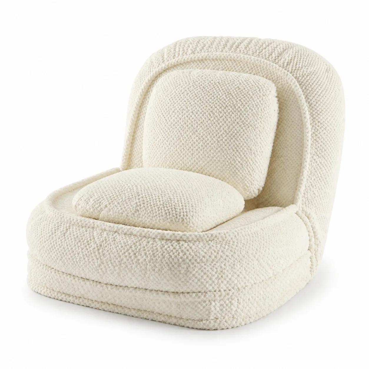Fauteuil en tissu bouclé blanc-Solvicar