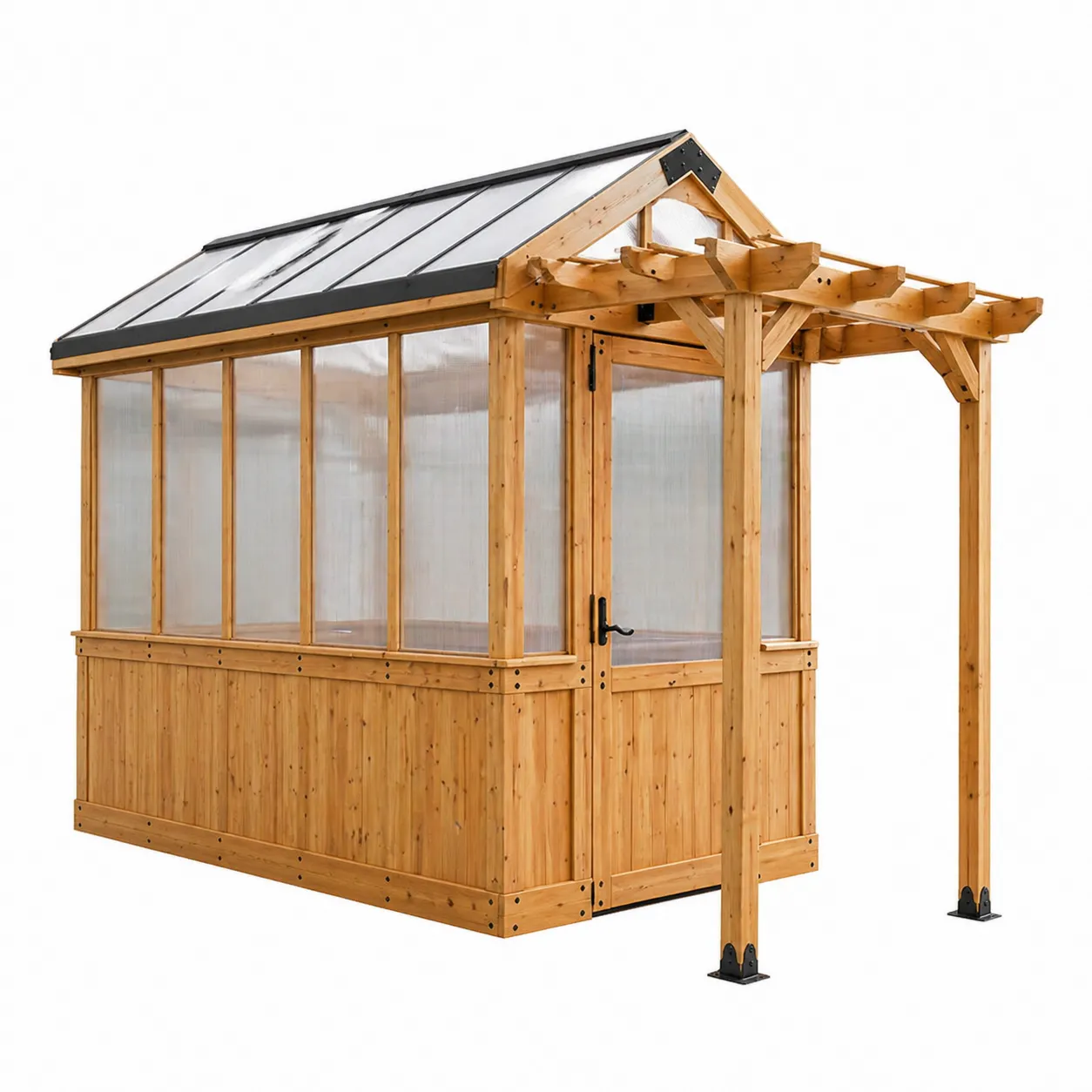 Serre en Bois de Cèdre et Polycarbonate 300 x 185 x 240 cm-Solvicar