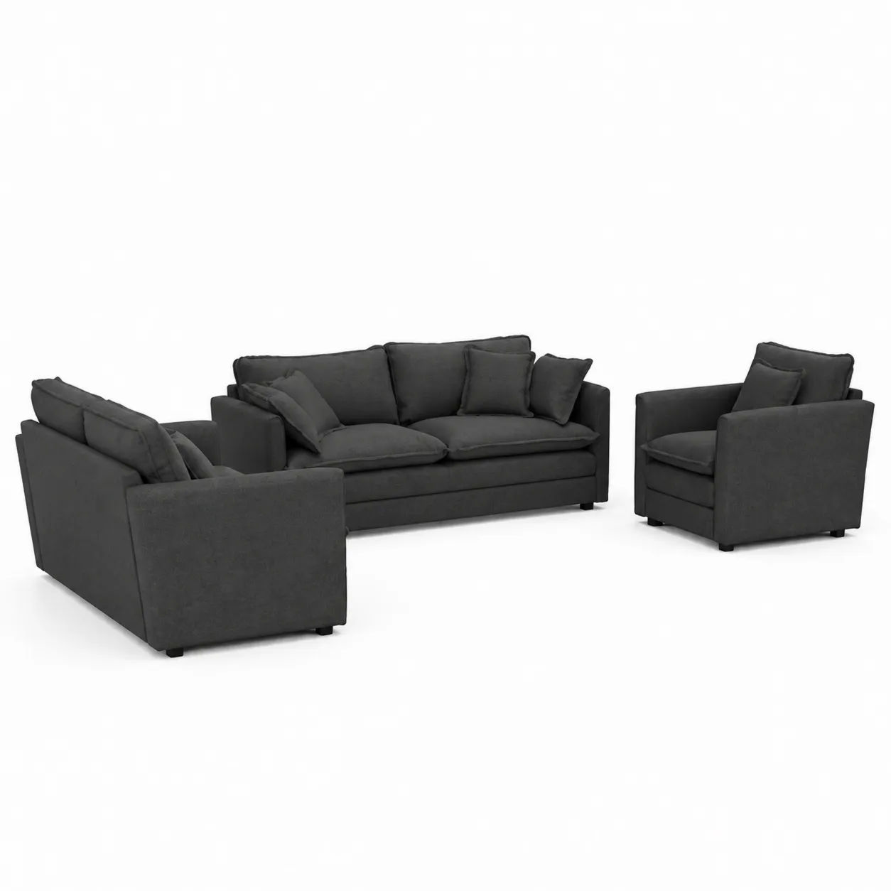 Canapé en tissu avec fauteuils-Solvicar
