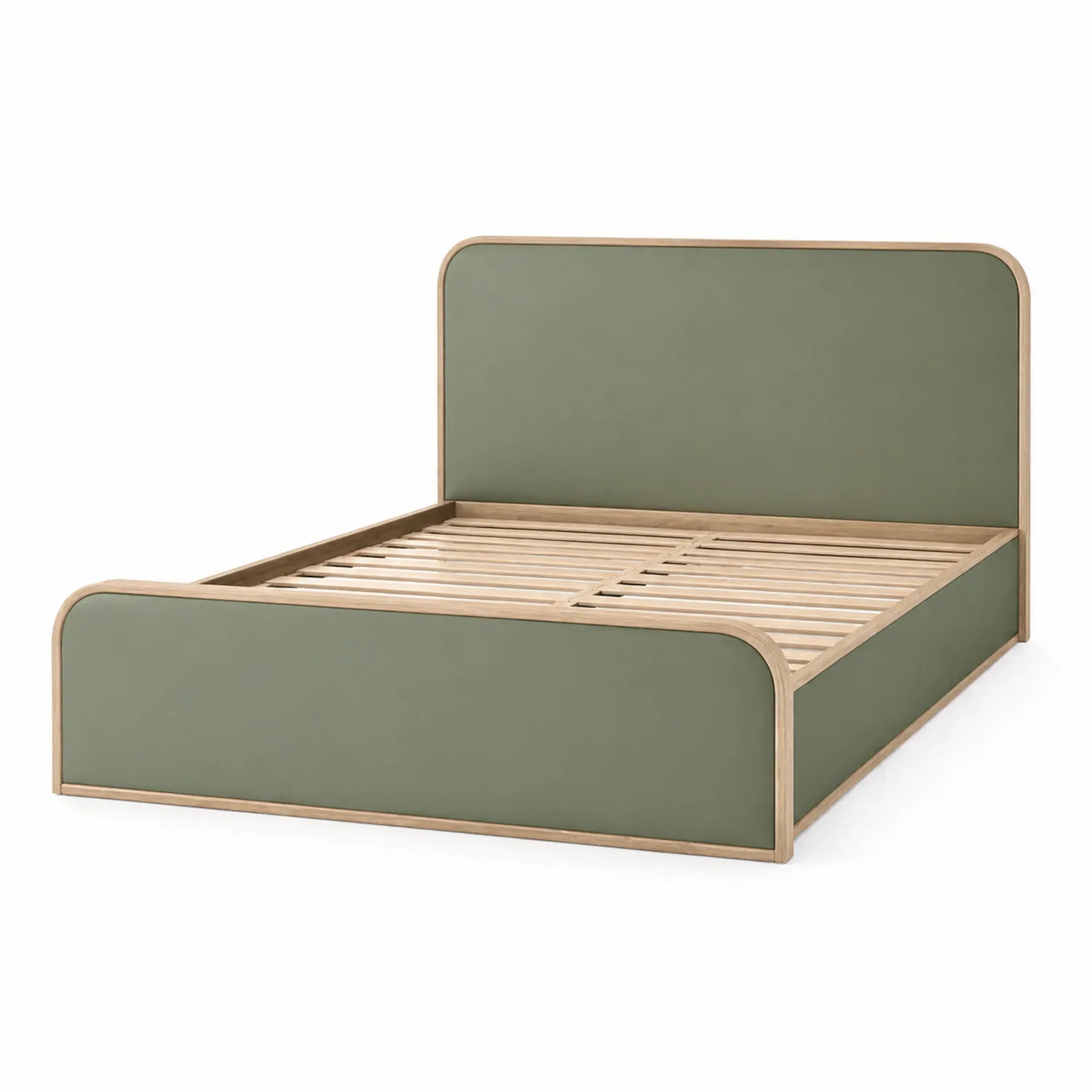 Łóżko panelowe z drewna i MDF 200x160 Zielone