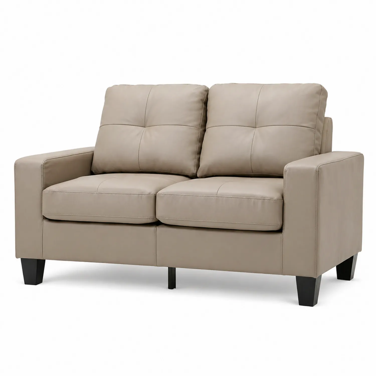 Sofa dwuosobowa z ekoskóry Beżowa 150 cm