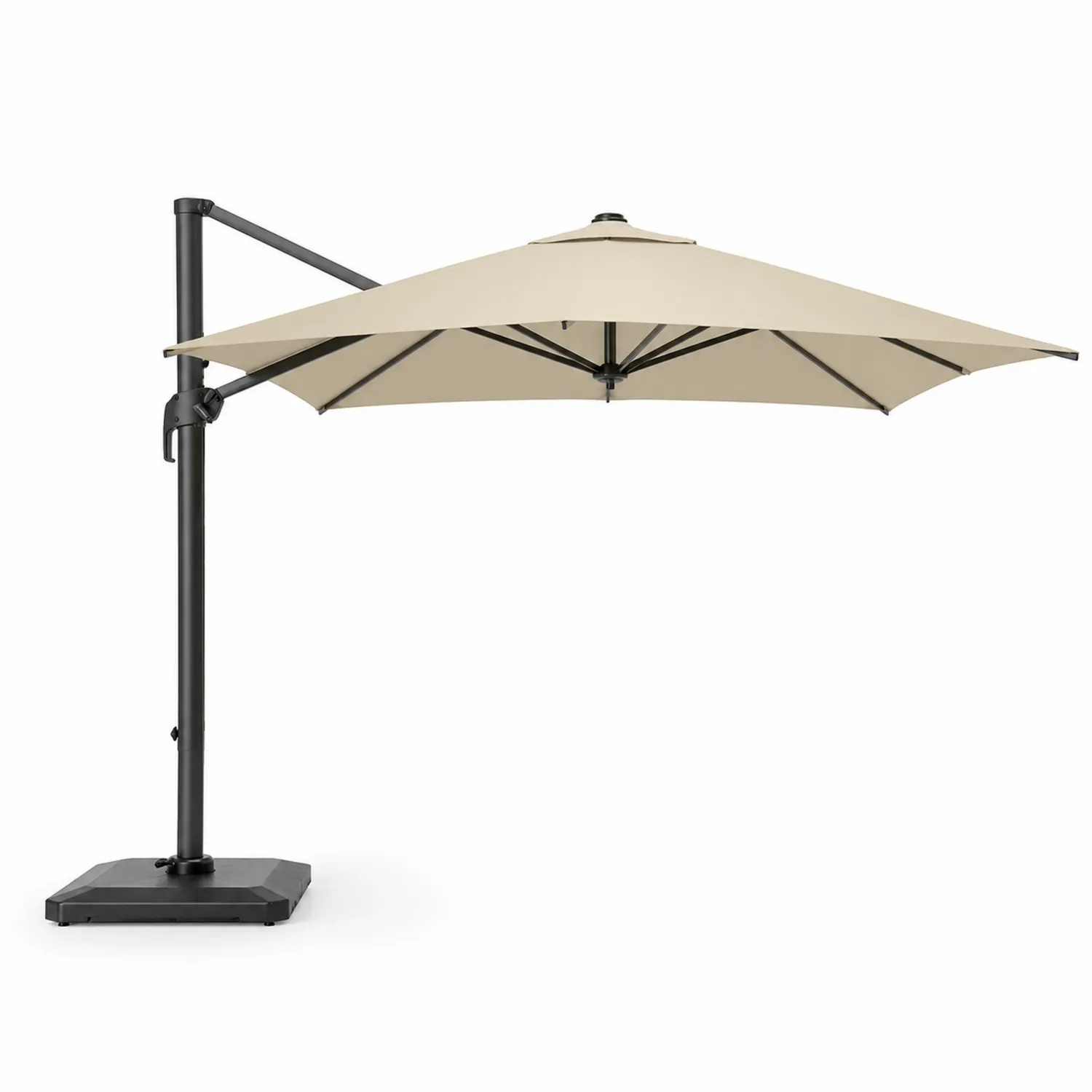 Parasol ogrodowy wiszący 3m aluminium beżowy