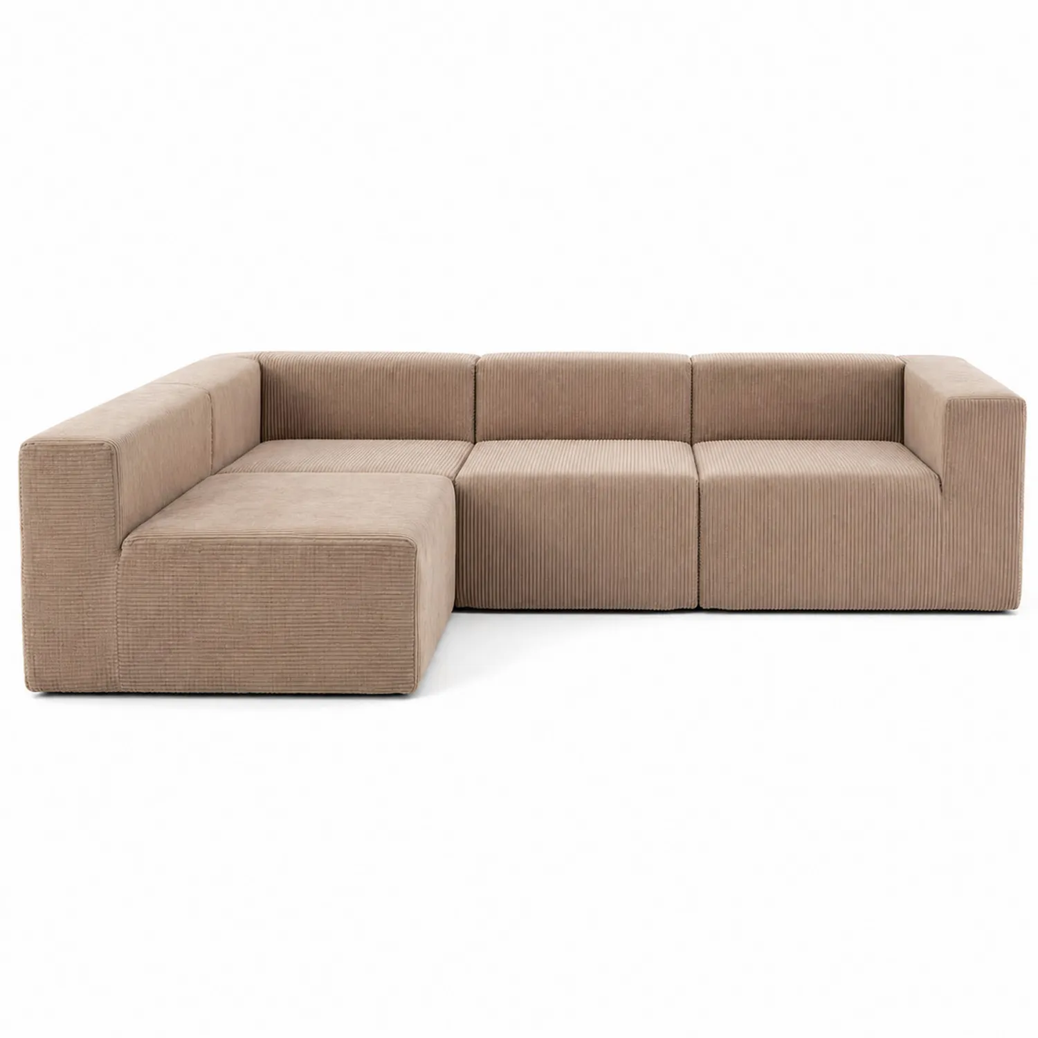 Sofa narożna L 290x210x70 cm Brązowy Sztruks