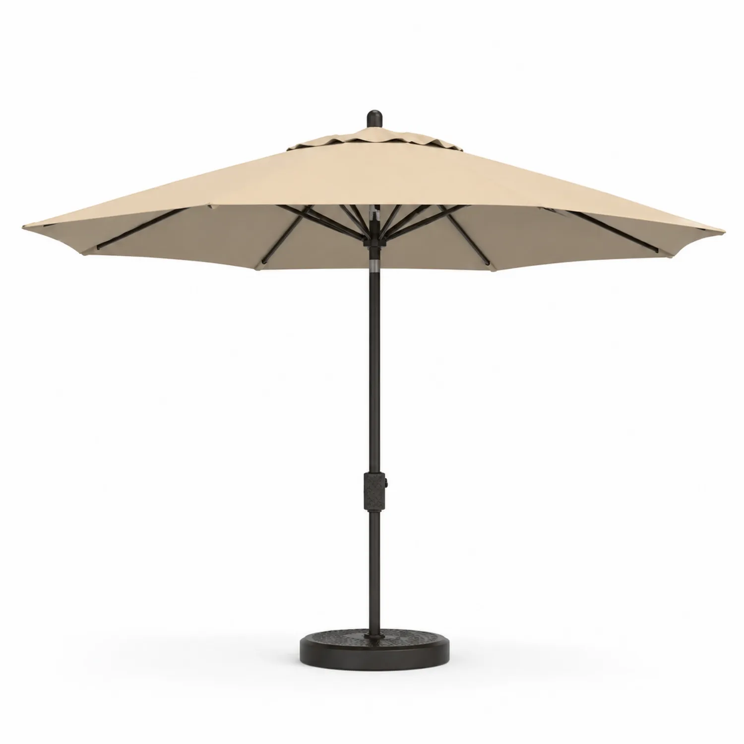 Parasol ogrodowy okrągły beżowy 300 cm poliester i aluminium