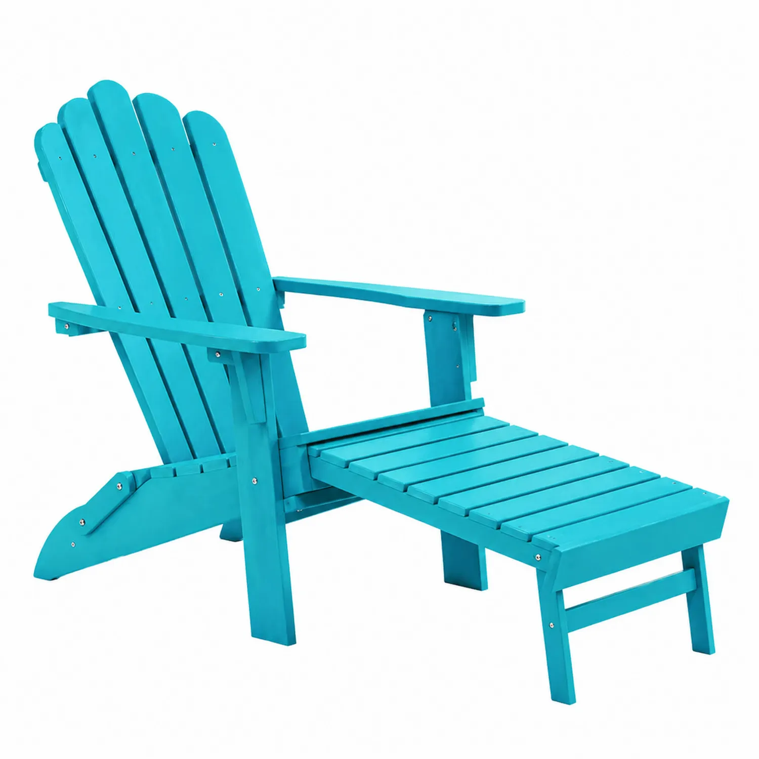 Fotel Adirondack z podnóżkiem drewno turkusowy