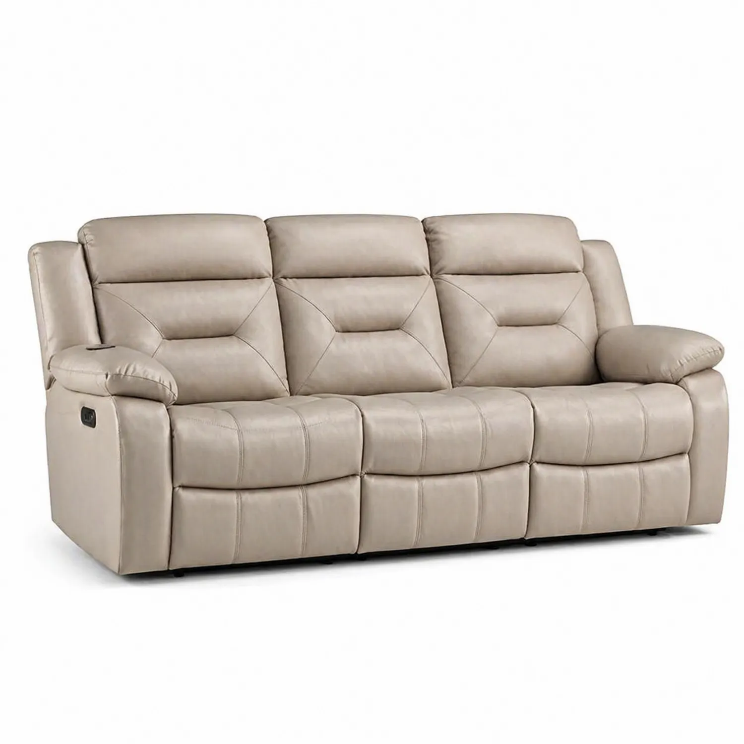 Sofa 3-osobowa z ekoskóry beżowa