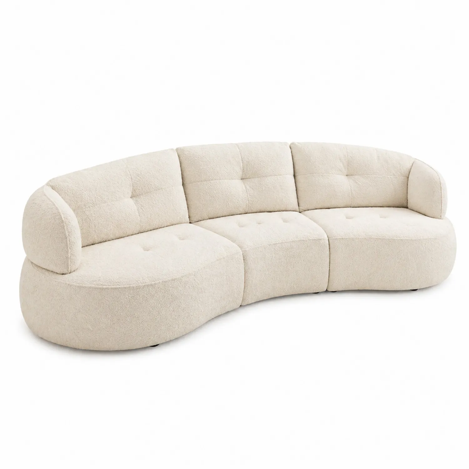 Sofa zakrzywiona tkanina kremowa 300cm