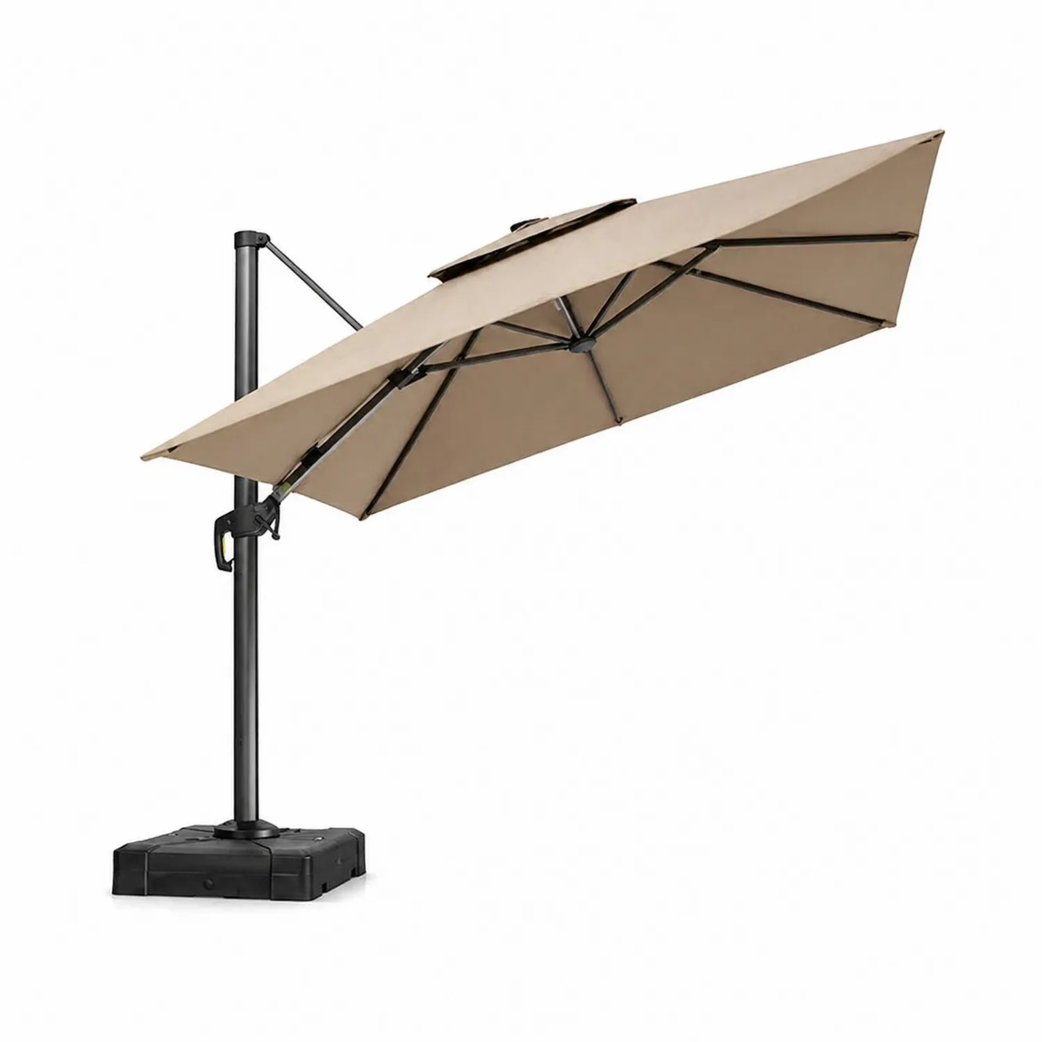 Parasol ogrodowy aluminiowy prostokątny 300x400 cm Beżowy