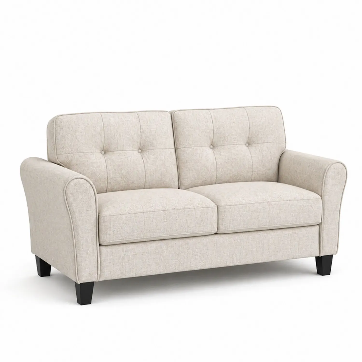 Sofa dwuosobowa poliester beżowy