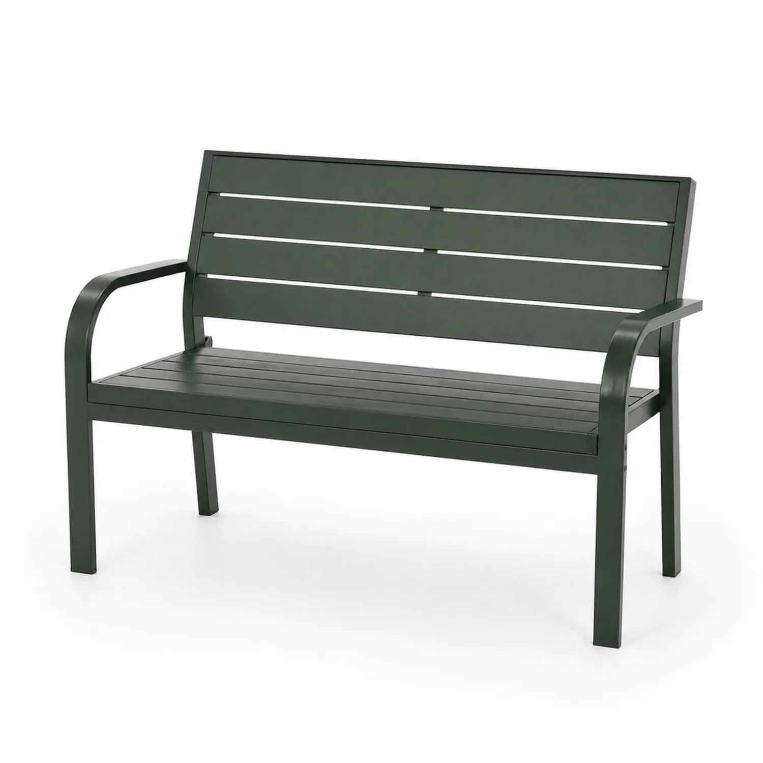 Ławka metalowa ciemnozielona 120 cm