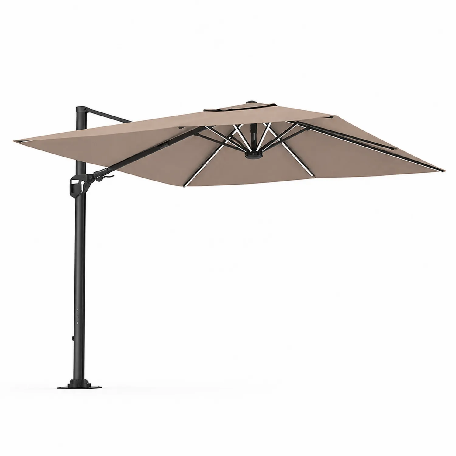 Aluminiowy parasol ogrodowy prostokątny 300 cm Beżowy