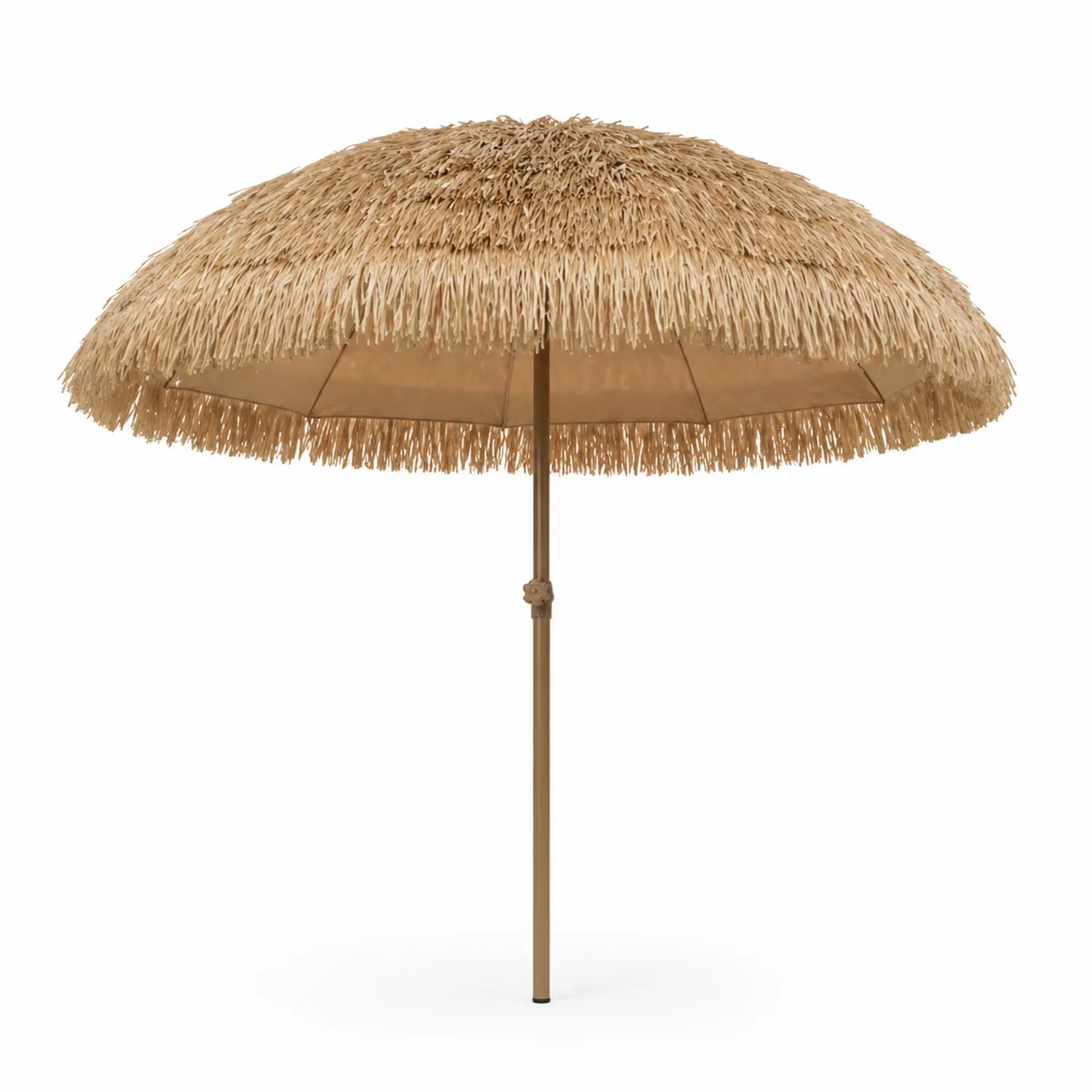 Parasol plażowy ze sztucznej trawy, brązowy