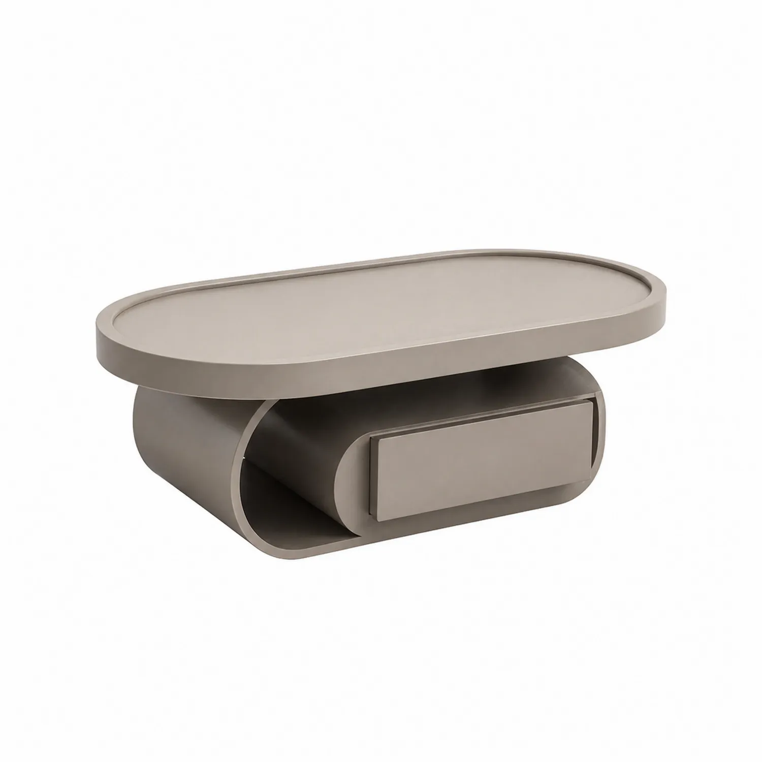 Owalny stolik kawowy MDF 110x60x40 cm Beżowy