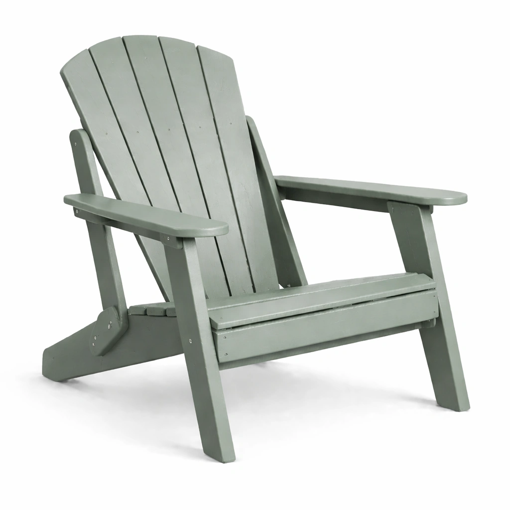 Silla adirondack de madera para exterior gris-homelioz