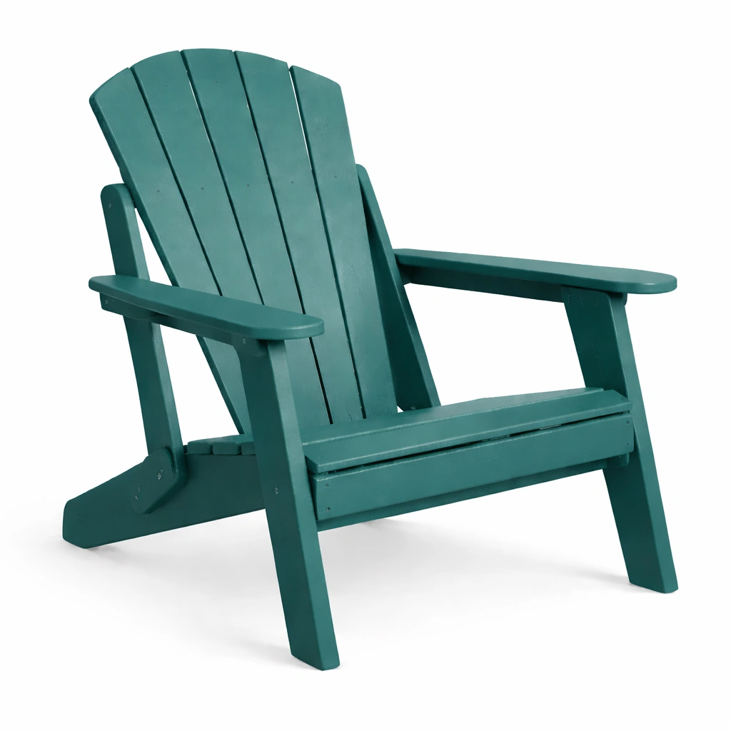 Silla adirondack de madera plástica verde para exterior-homelioz