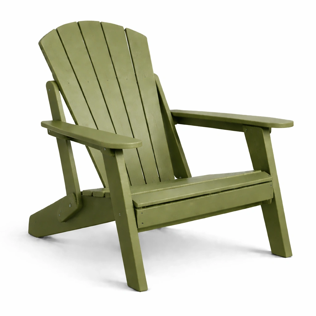 Silla adirondack de madera verde para exterior-homelioz