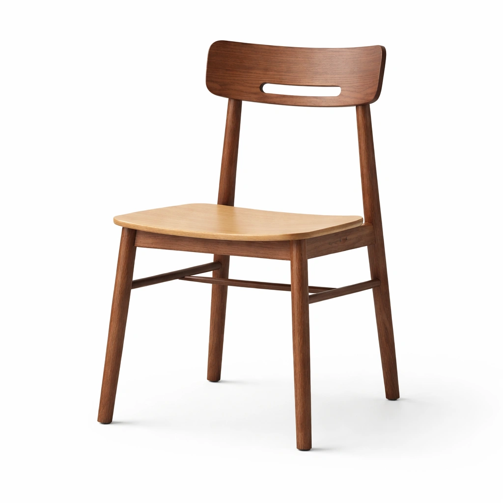 Silla de comedor de madera de nogal y haya-homelioz
