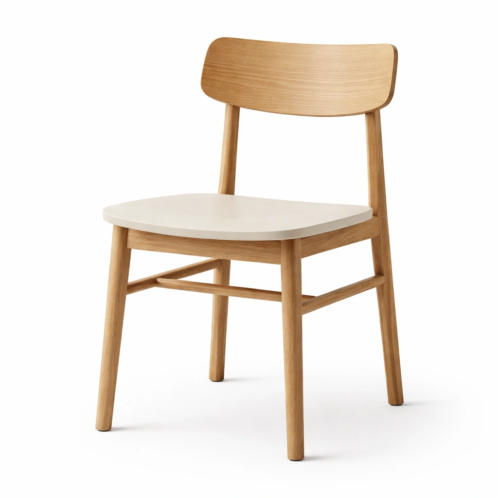 Silla de comedor de madera con asiento de melamina-homelioz