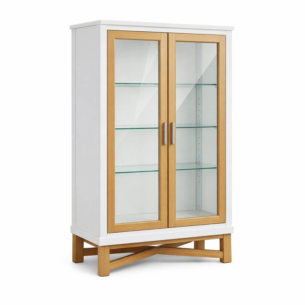 Vitrina de madera y vidrio templado-homelioz