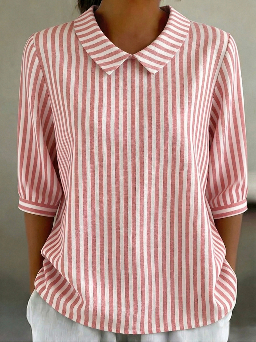 Mother's Day Gift❤️Classic Stripe Collar Casual Blouse