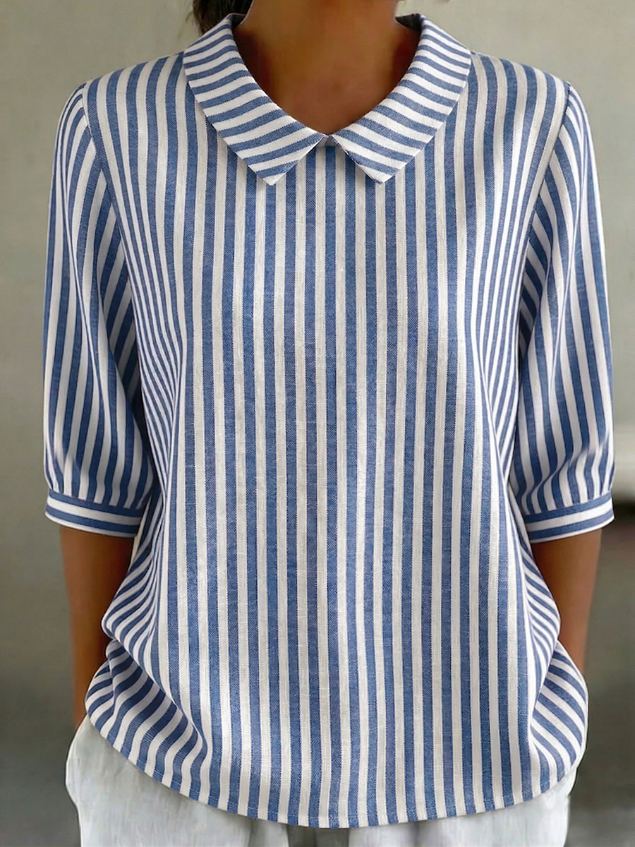 Mother's Day Gift❤️Classic Stripe Collar Casual Blouse