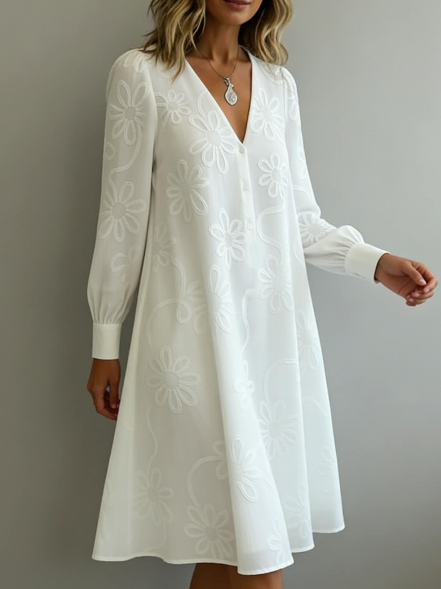 Mother's Day Gift❤️Elegant Embroidered V-Neck Dress