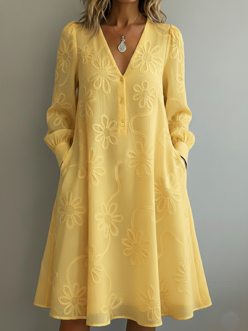 Mother's Day Gift❤️Elegant Embroidered V-Neck Dress