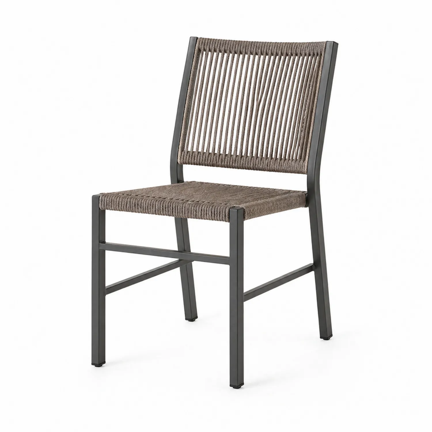 Aluminiumstuhl mit Polyrattan Braun