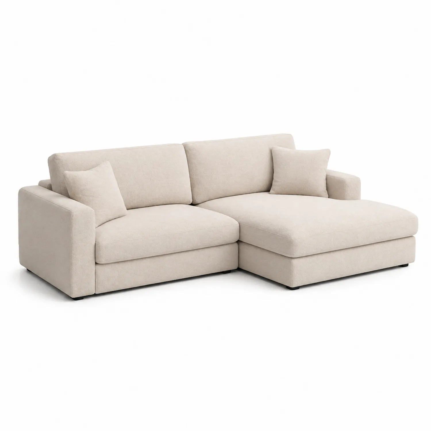 Ecksofa aus Polyestergewebe Beige 250cm