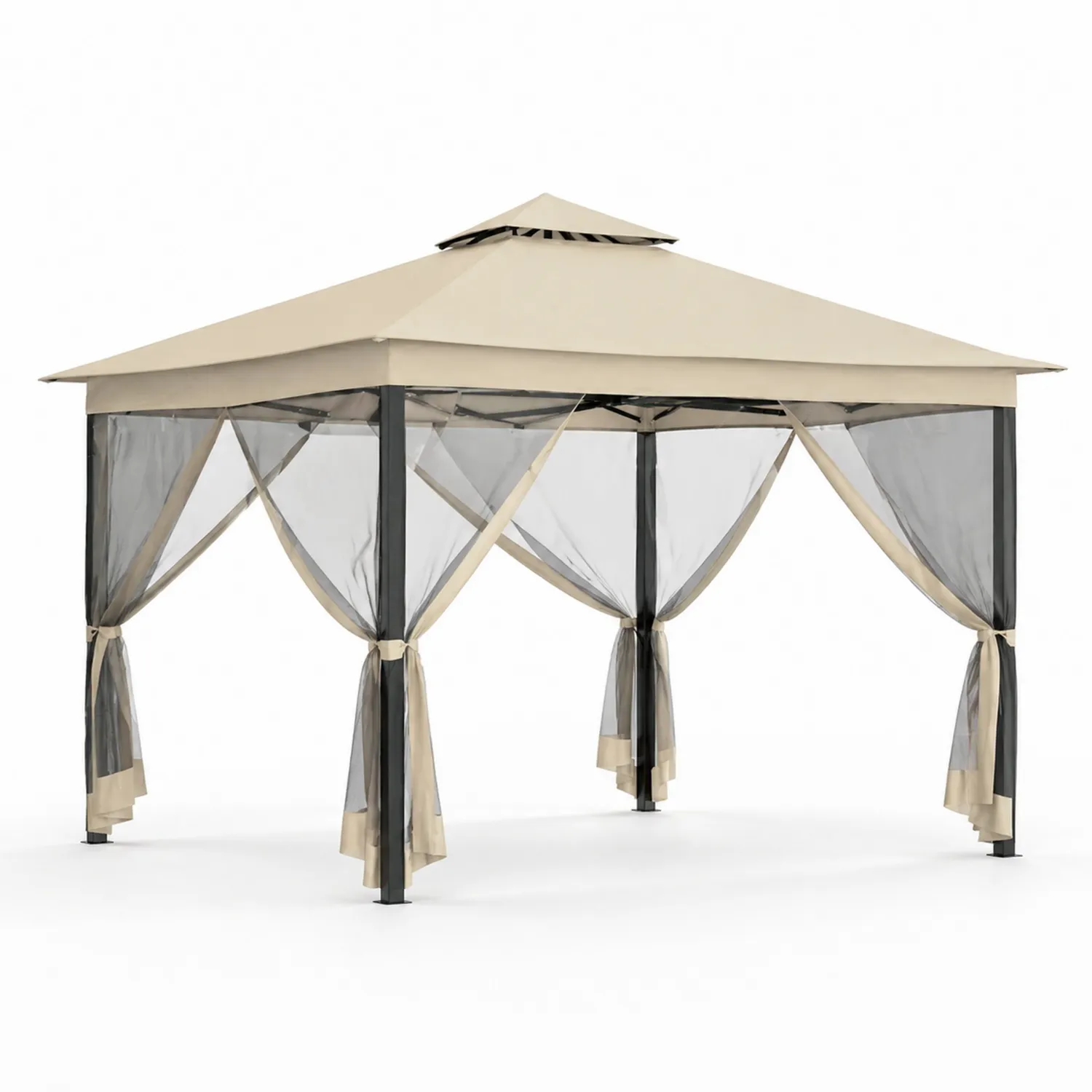 Pavillon Metall und Polyester 3x3m Beige