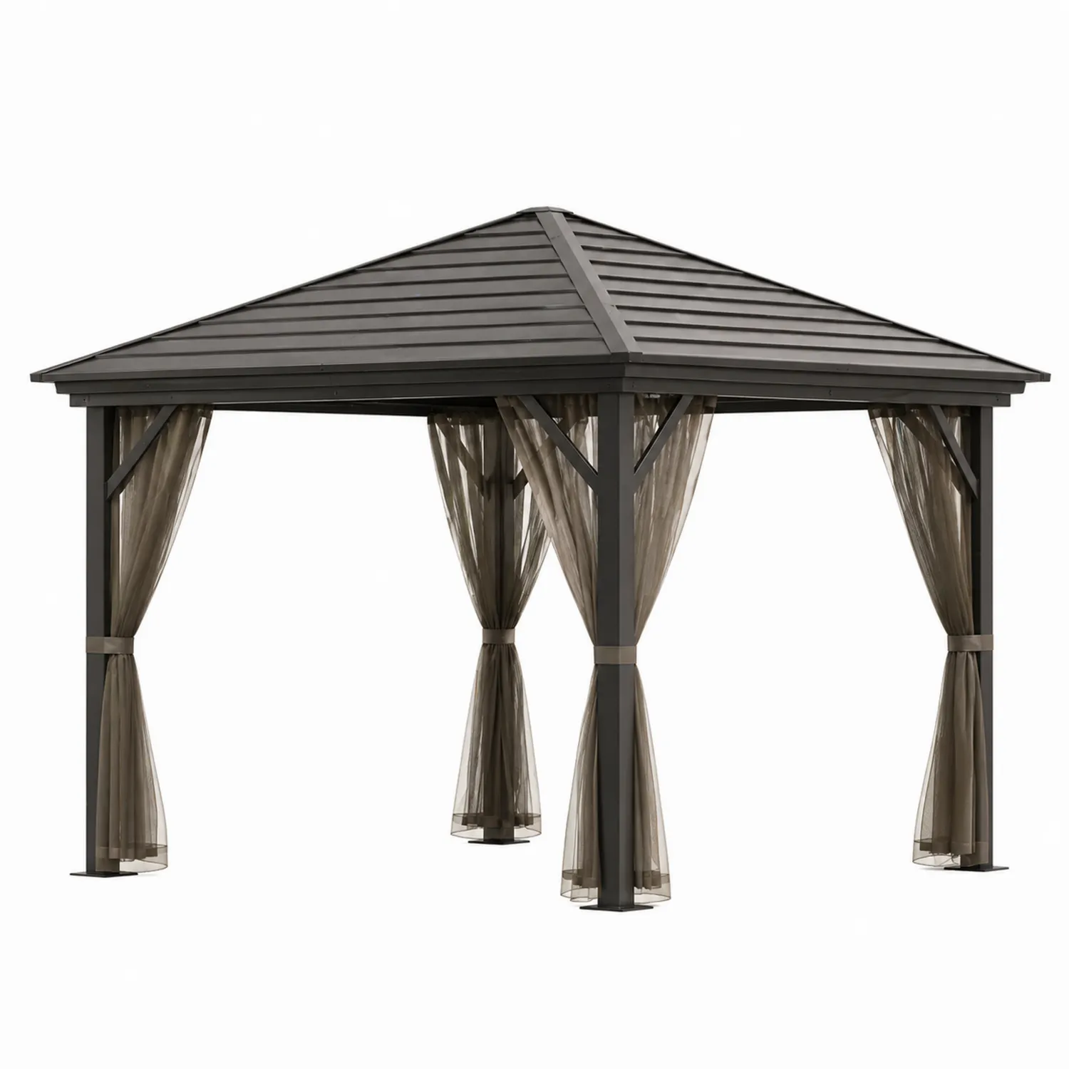 Aluminium Pavillon 300x300 cm Grau