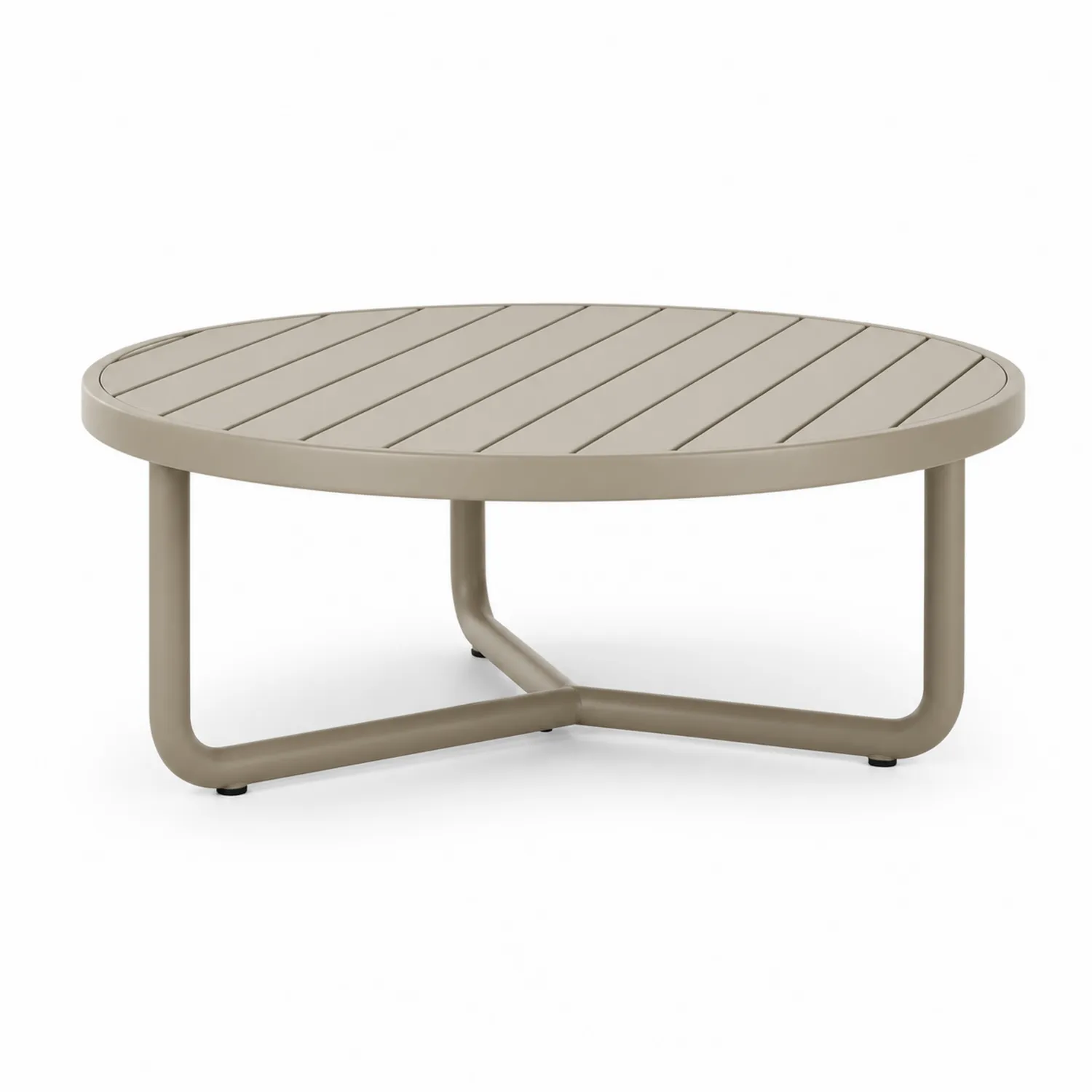 Runder Gartentisch aus Aluminium Ø100 cm Beige