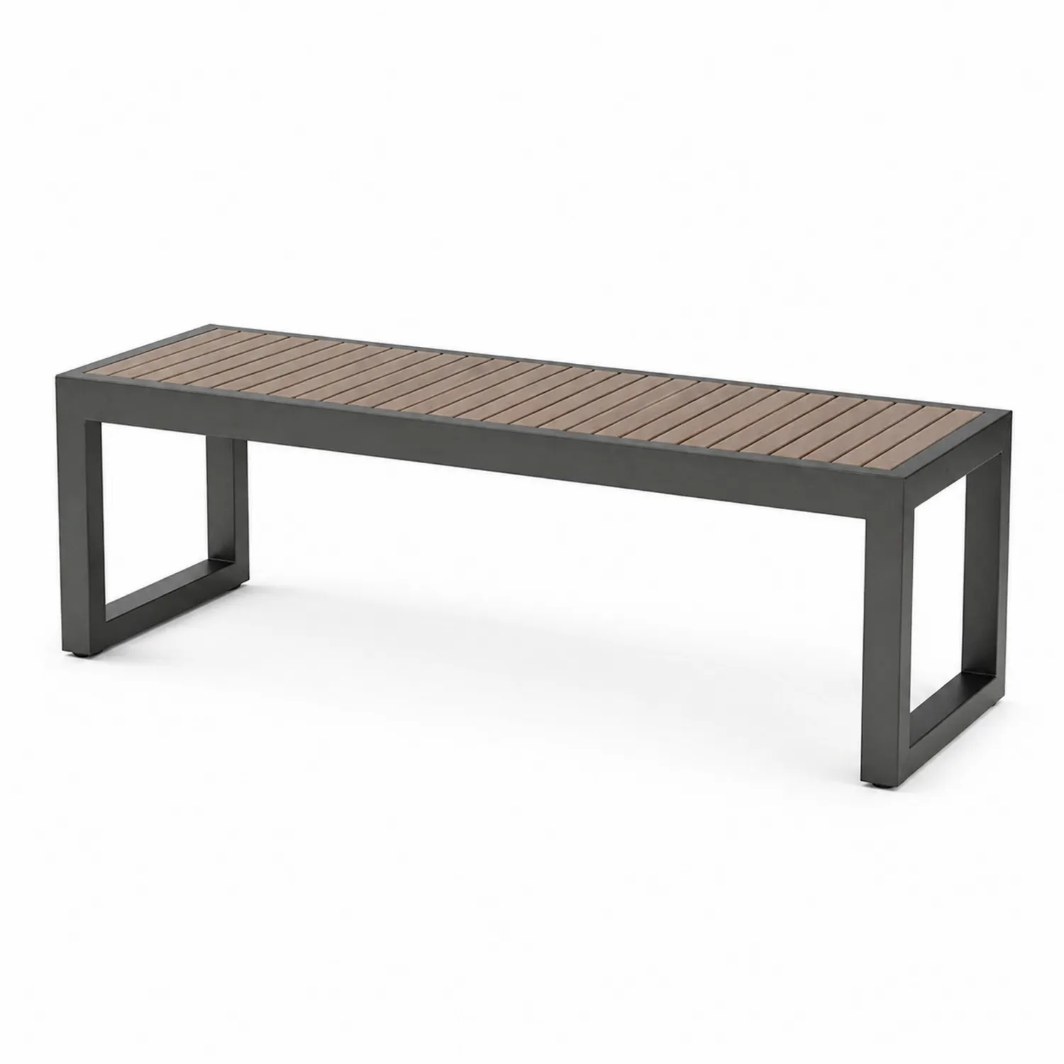 Gartenbank Aluminium Polyholz Grau 150x40x45 cm