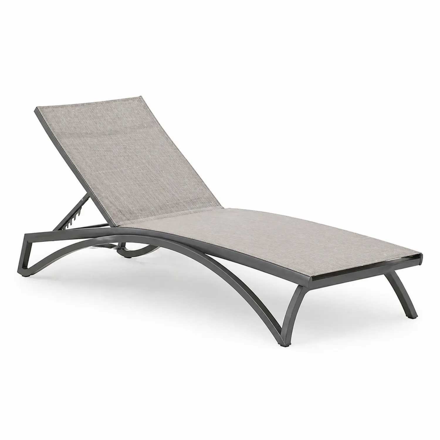 Sonnenliege Aluminium Textilene Grau 200 cm