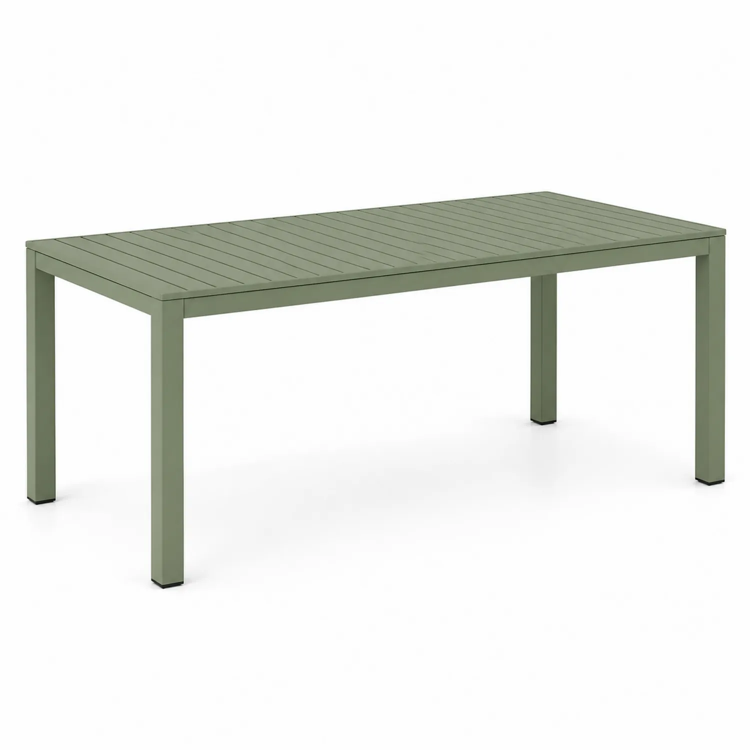Garten Esstisch Aluminium 200x100x75 cm Grün Rechteckig
