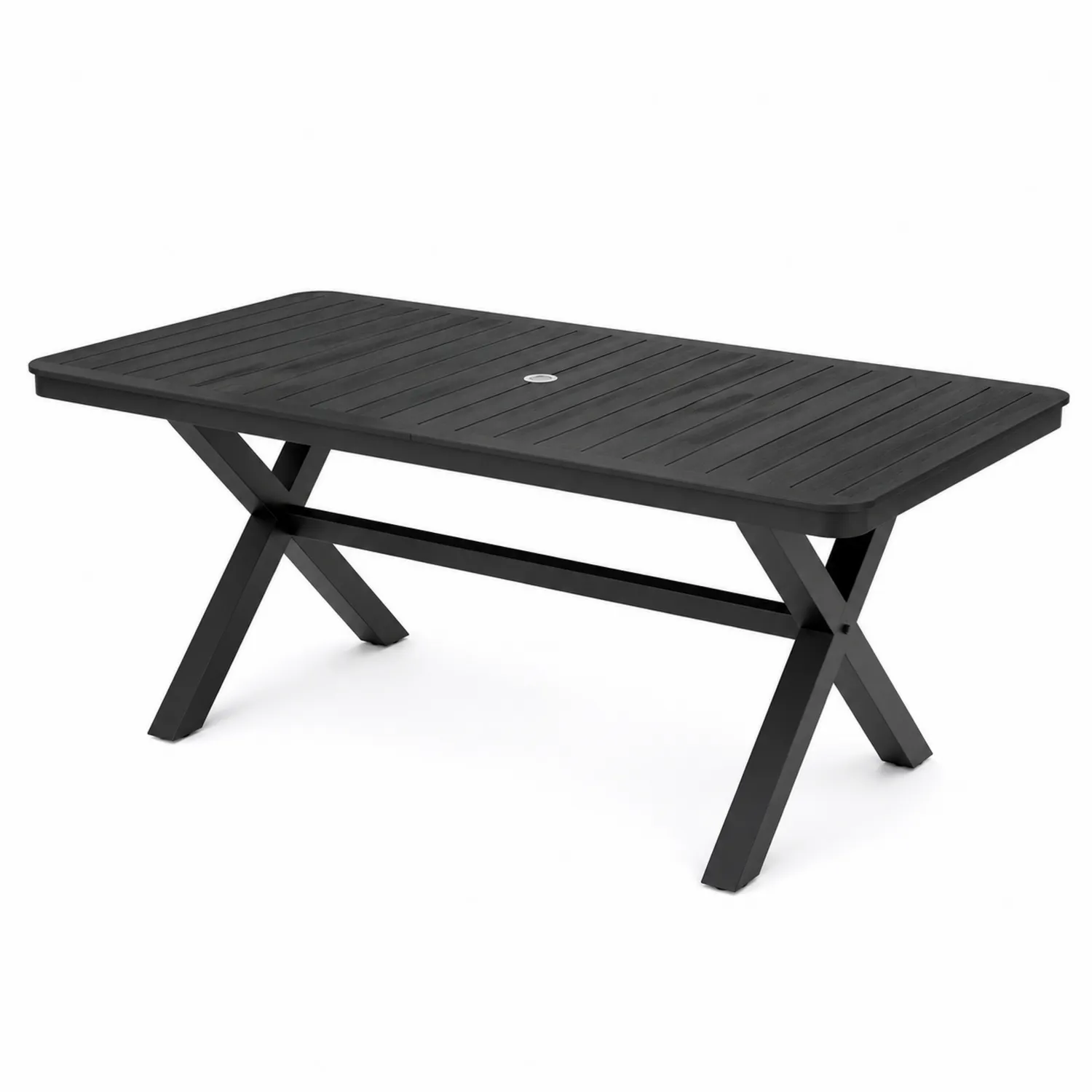 Garten-Esstisch Aluminium 180x90 cm Schwarz