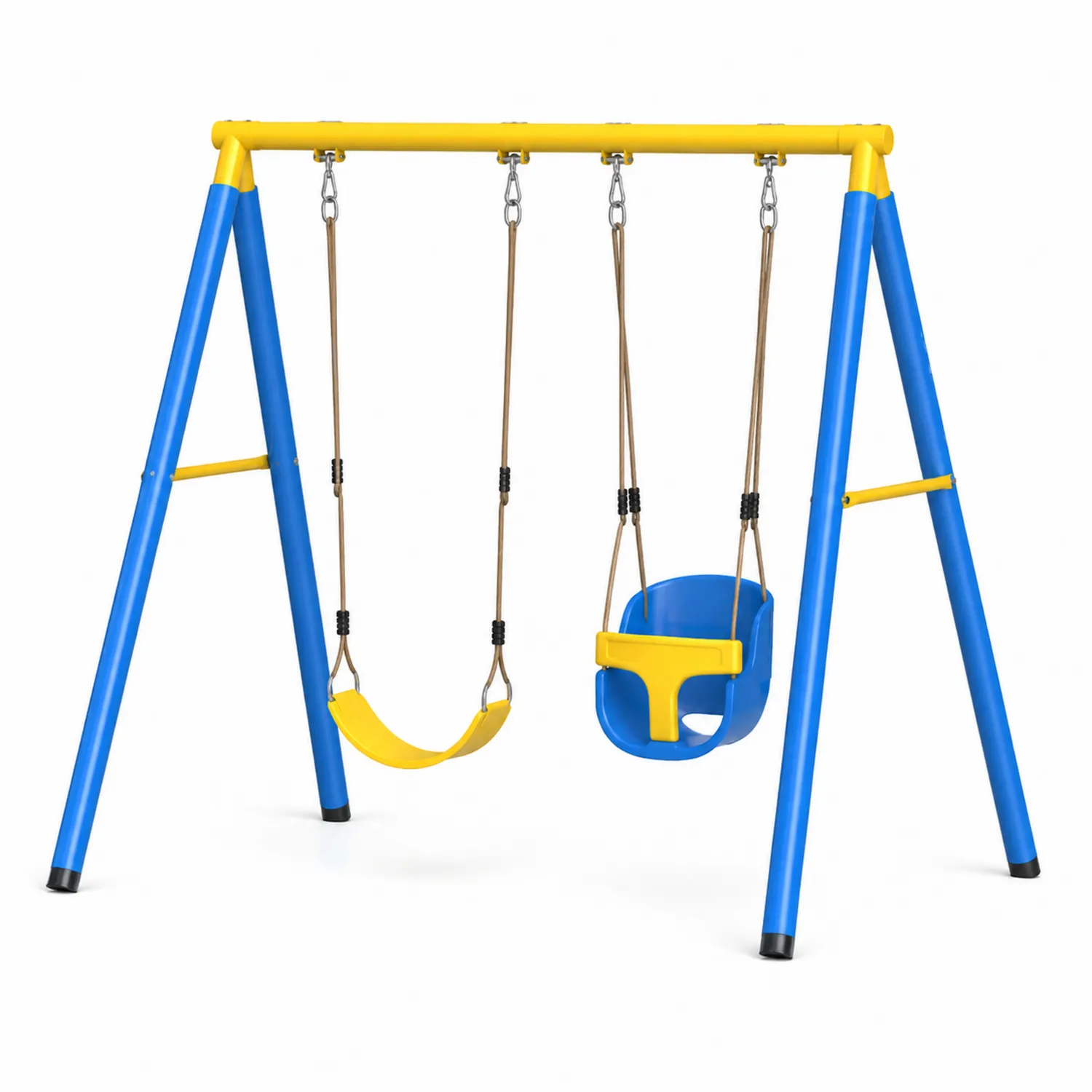 Kinder Schaukelset Metall Polyethylen Blau Gelb 180cm