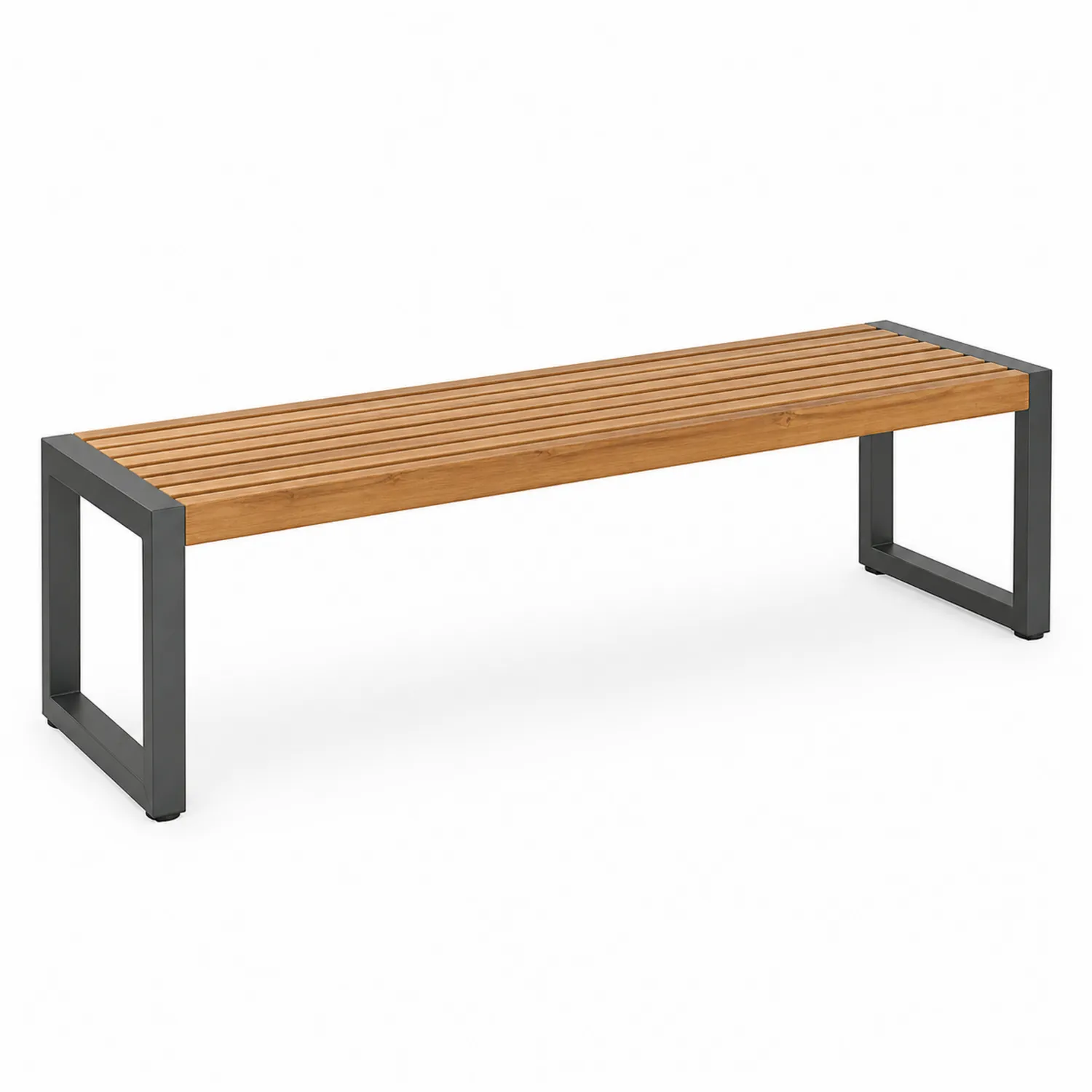 Bank aus Akazienholz mit Stahlrahmen 160 cm
