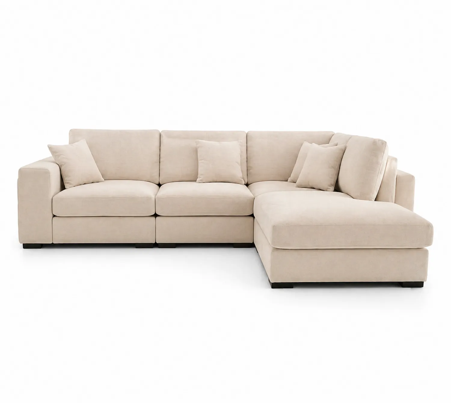 Ecksofa Mikrofaser Beige L-Form 250 cm