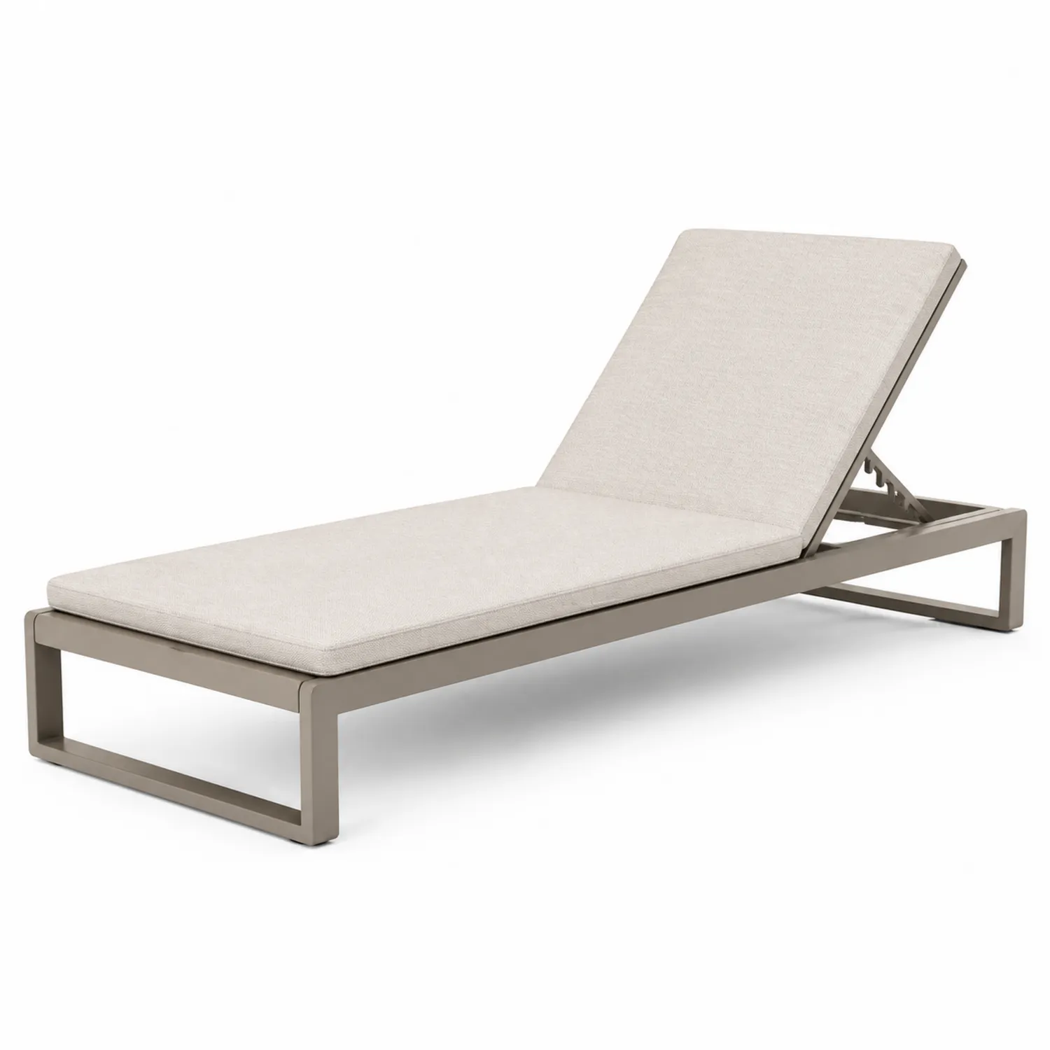 Aluminium Sonnenliege mit Polyesterbezug Beige 200x70x35 cm