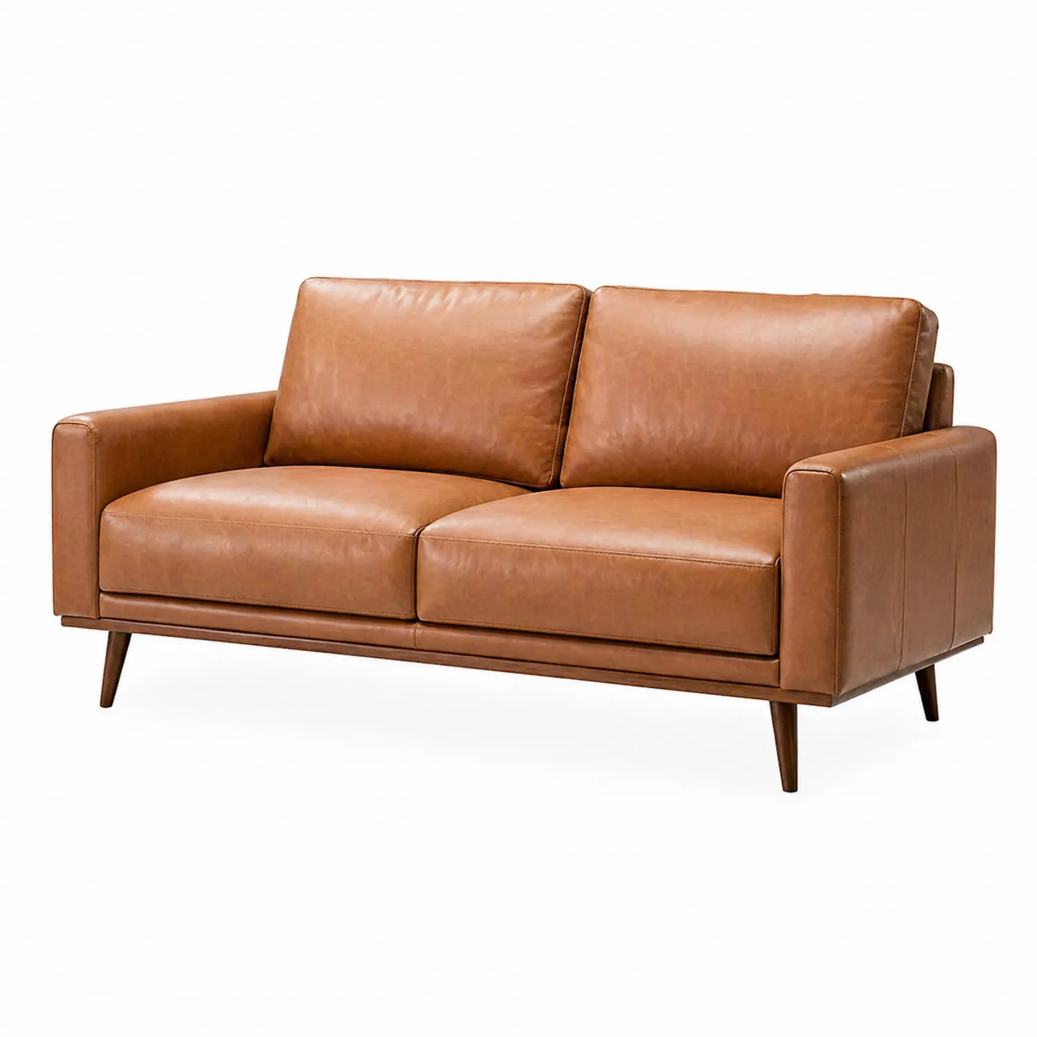 Ledersofa Zweisitzer 150x85x75 cm Braun