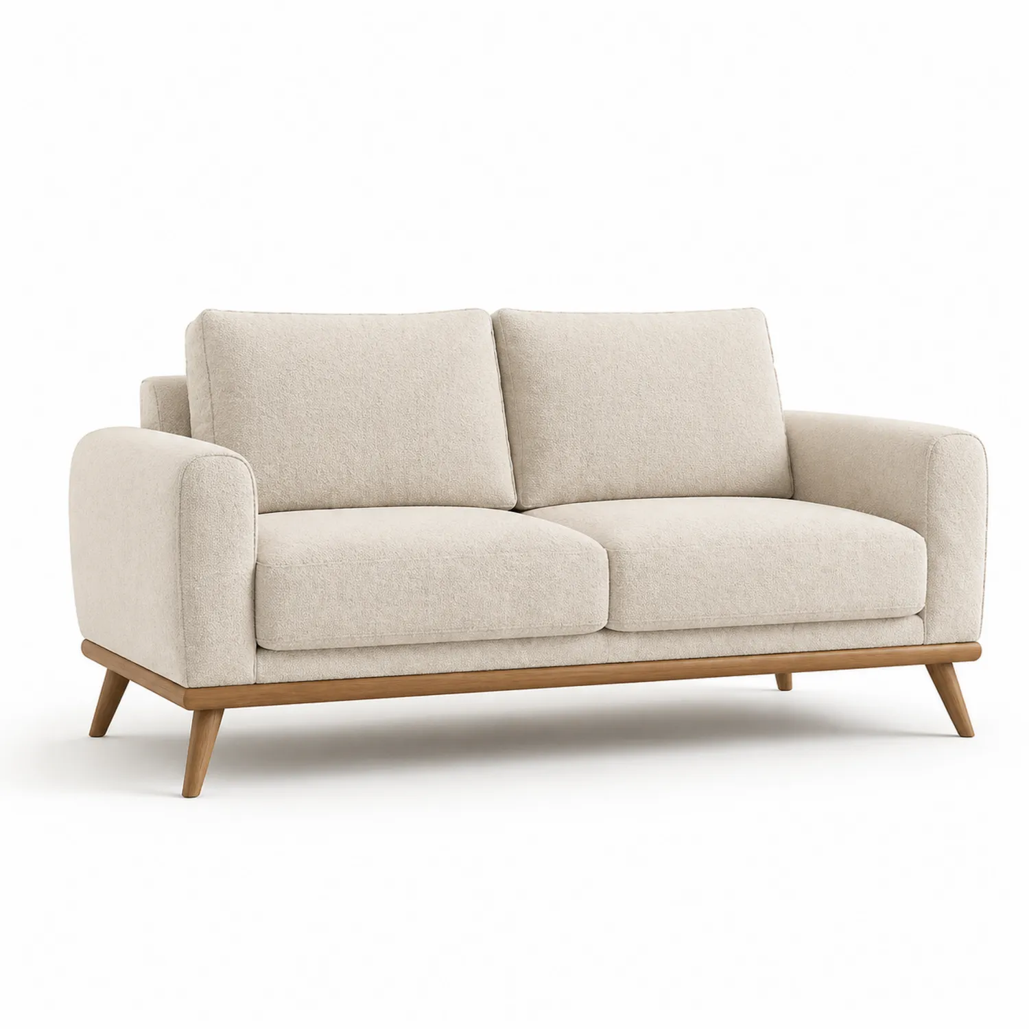 2-Sitzer Sofa Holz Beige