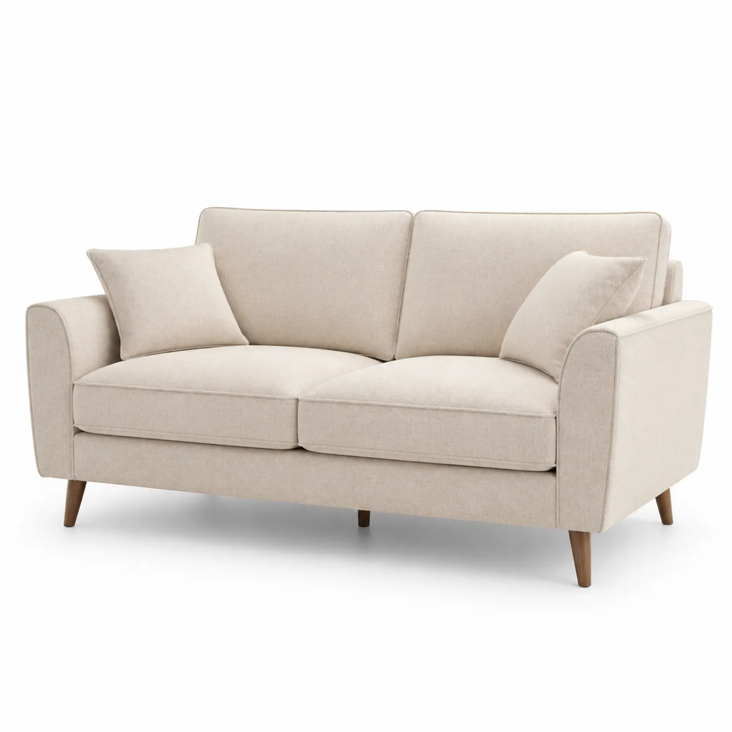 Zweisitzer Sofa Stoff Polyester Beige