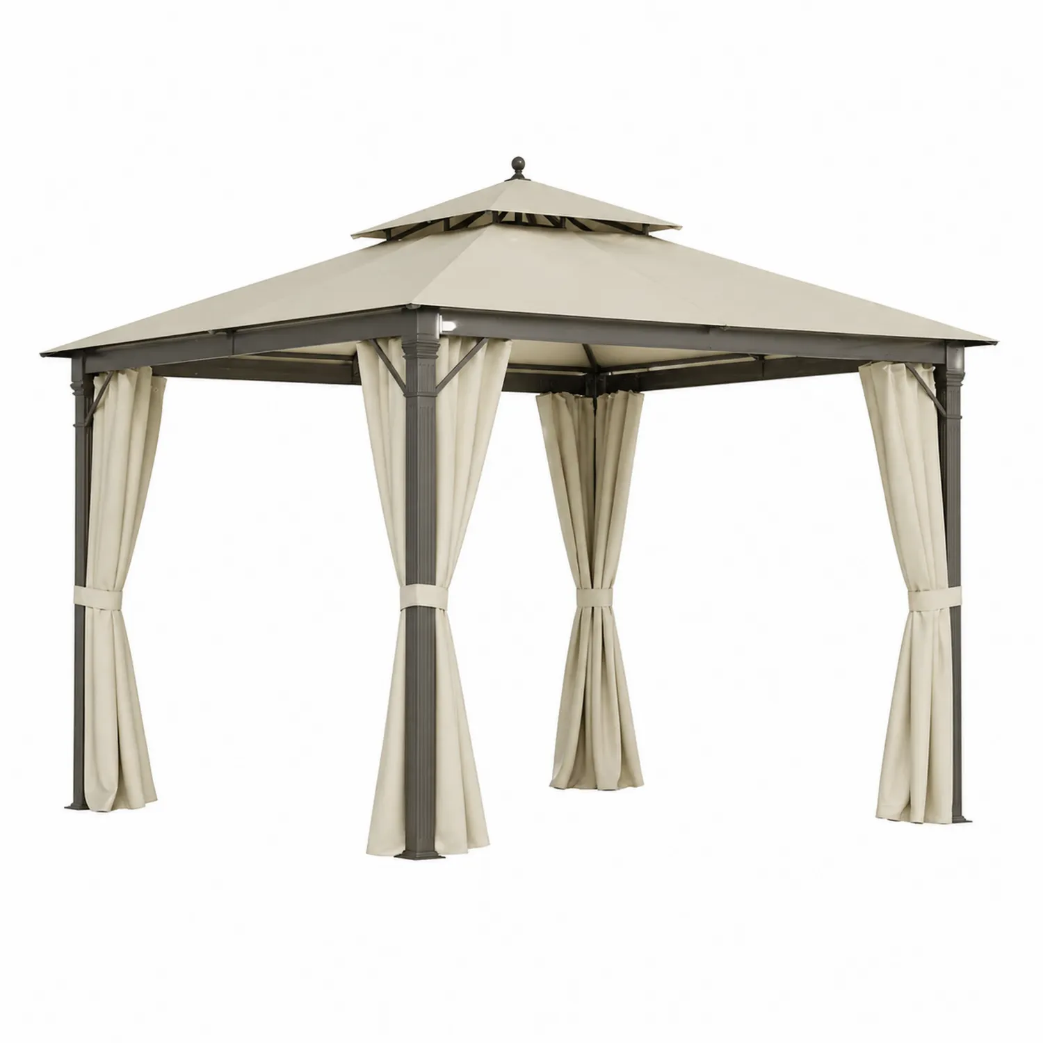 Pavillon mit Stahlrahmen 300 x 300 cm Beige