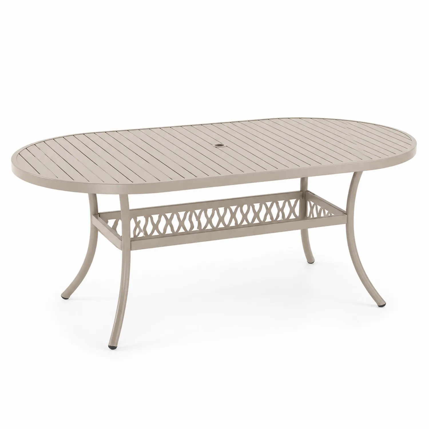 Garten-Esstisch Aluminium Oval 180x90 cm Beige