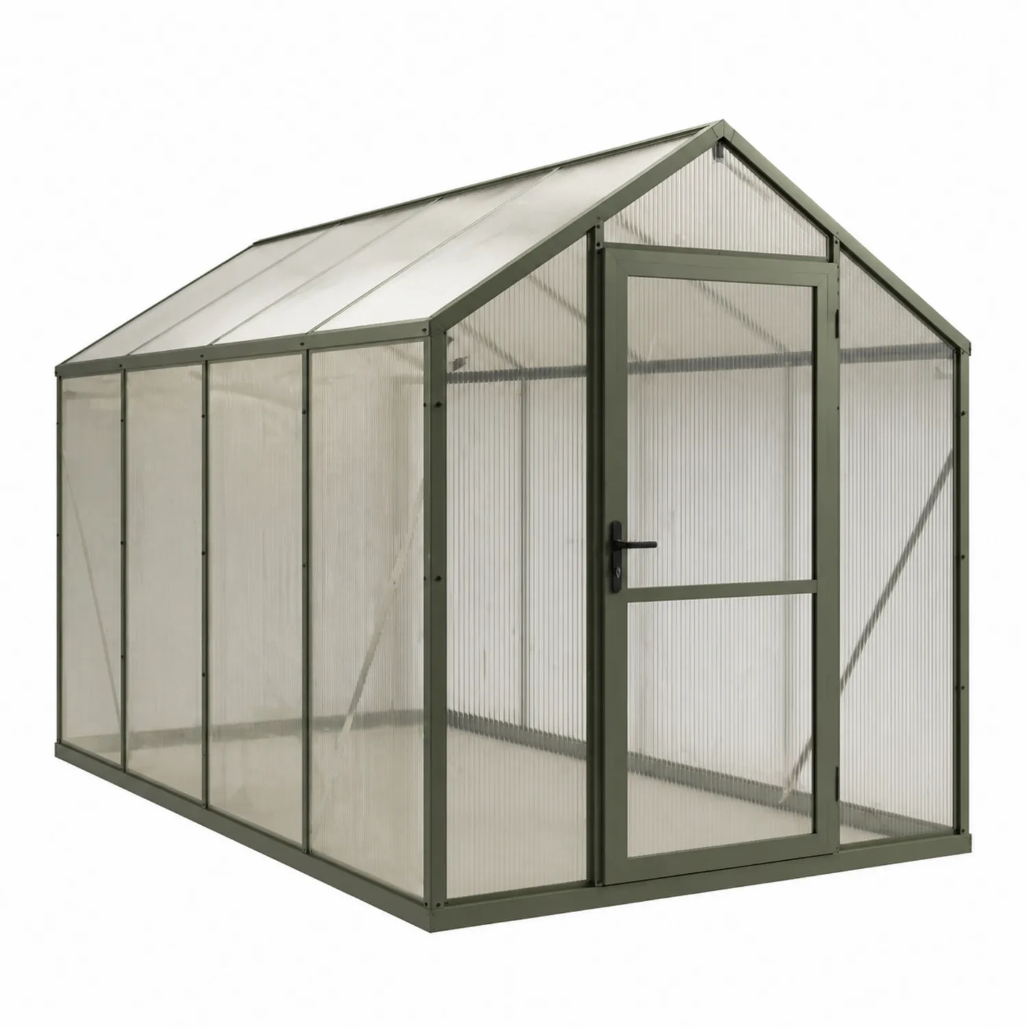 Polycarbonat-Gewächshaus mit Aluminiumrahmen Grün