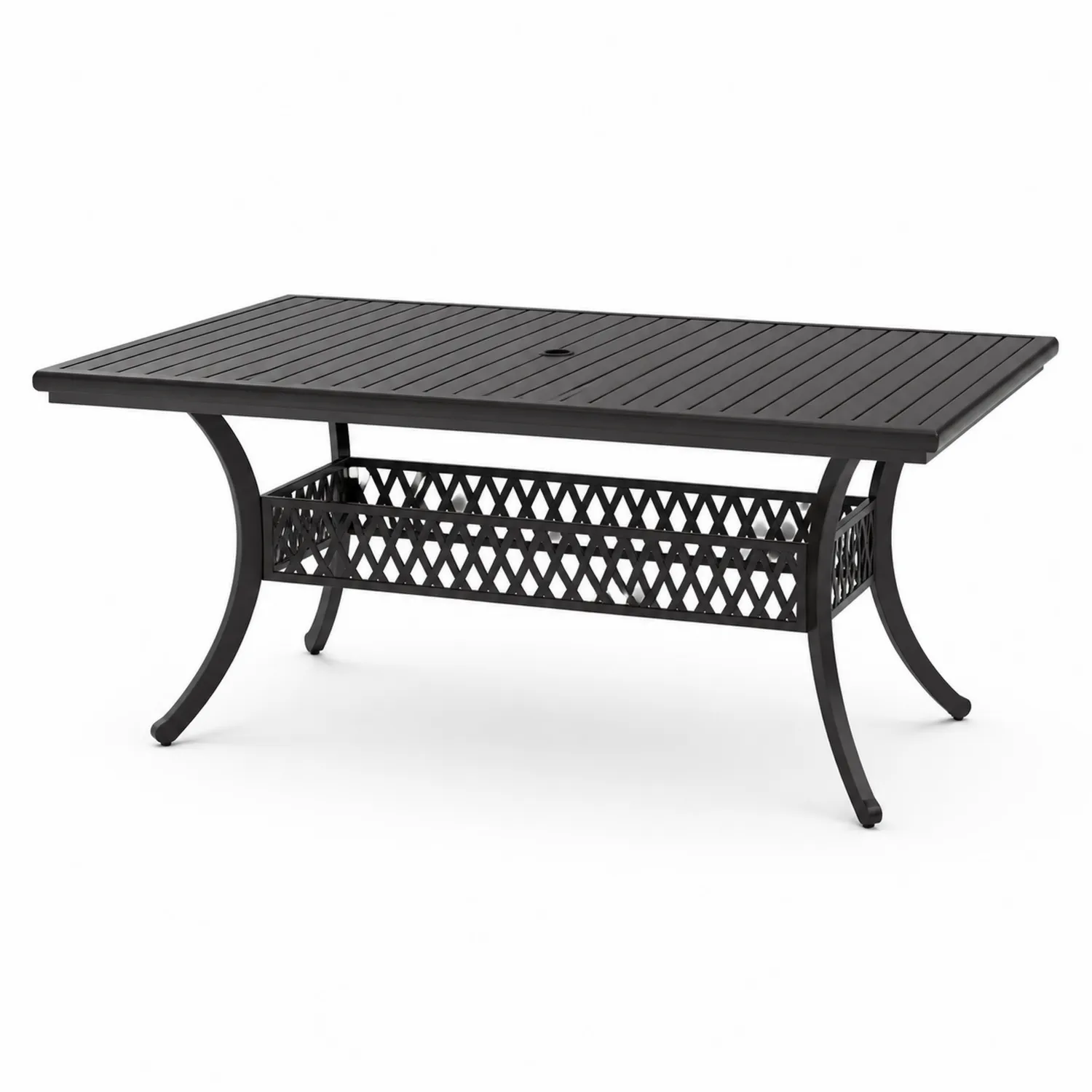 Garten-Esstisch Aluminium Rechteckig Schwarz